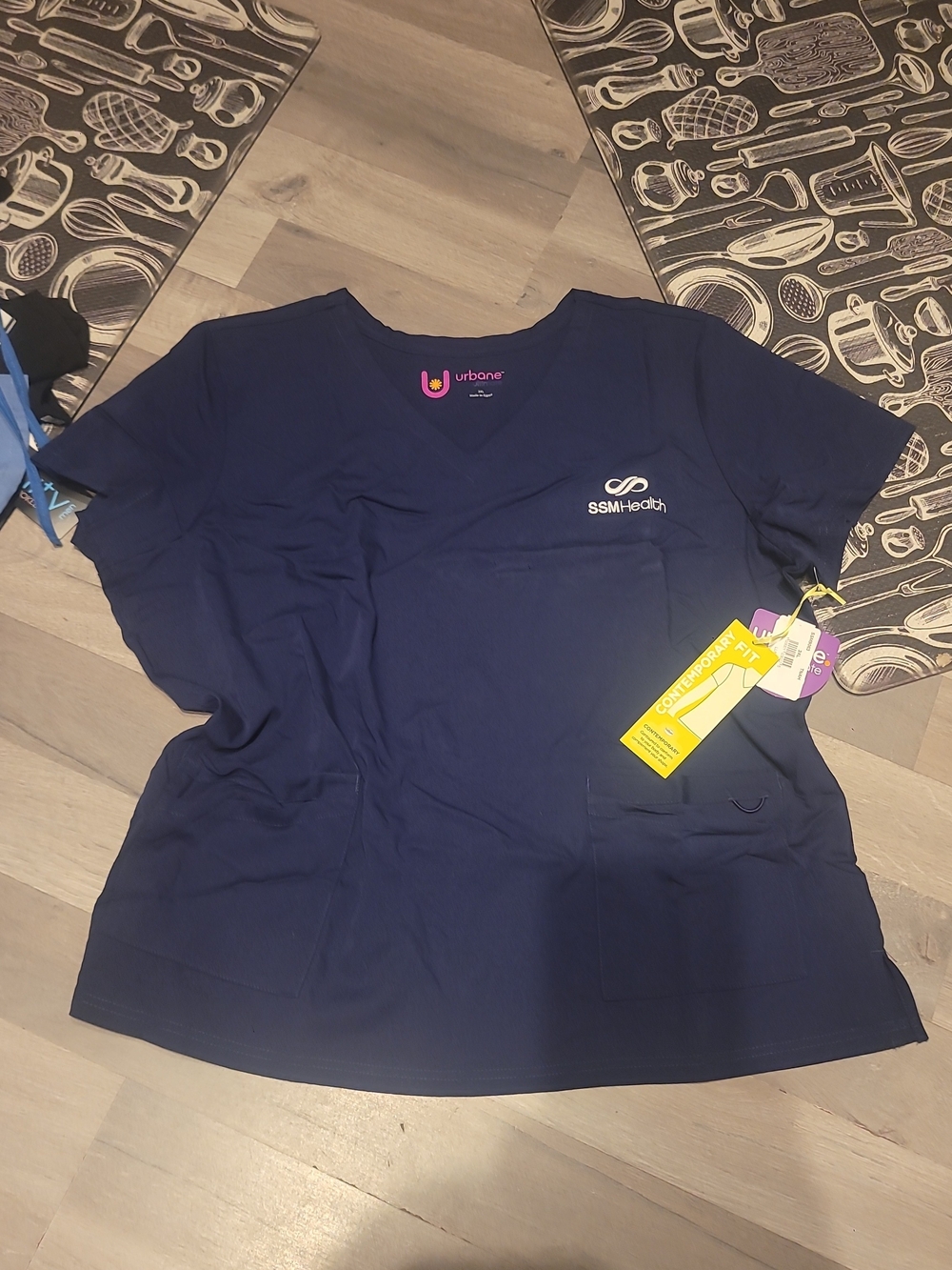 Nwt Urbane Navy Blue V-Neck Medical Scrub Top 3xl
